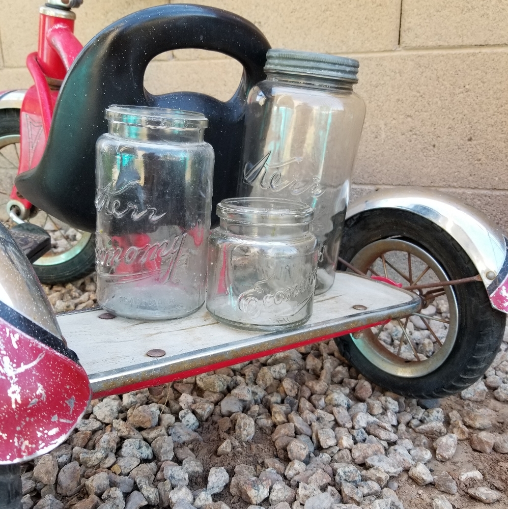 Antique Vintage Kerr Economy mason jar set